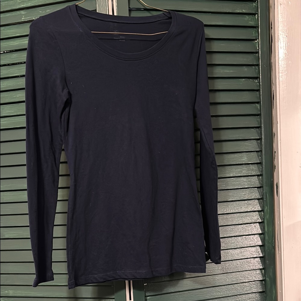 No Boundaries Fitted Blue Long Sleeve T-Shirt